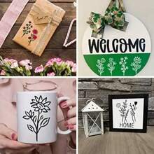 50件/套 花卉系列 DIY绘画模板套装 可重复使用镂空绘画模板 PET材质 可水洗 墙面艺术模板 卡片制作 - 多色 - 查看 9