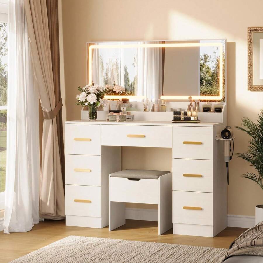 Vanities & Vanity Benches - White - View 1