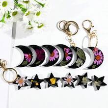 24-Cavity Butterfly Heart Star Moon Pendant Keychain Silicone Molds, Jewelry Resin Casting Mold With Hole - Default - View 7