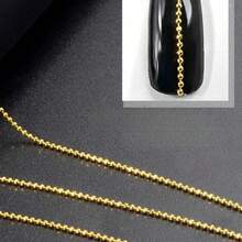 6Pcs/Box 3D Alloy Nail Art Decoration Mixed Metallic Chain Nail Jewelry Kit Gold Metal Chains Nail Art Decor Nail Jewelry Chains Line Nail Charms Nail Decorations With Box For Manicure Decoration DIY Nails Nail Supplies - 彩色 - 查看 4