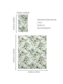 20 piezas Servilletas de papel con hojas verdes grandes, servilletas para fiestas, bodas, banquetes, cumpleaños, aniversarios y otras decoraciones, suministros para fiestas, tamaño 40 x 33 cm, adecuadas para Halloween, Navidad, Año Nuevo, San Valentín y otros eventos - A - Ver 9