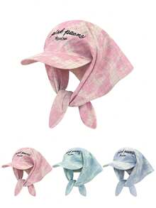 1pc Retro New Green Plaid Headscarf Hat, Sweet & Hot Girl Style Baseball Cap, Sun Protection For Spring/Summer - Multicolor - View 12