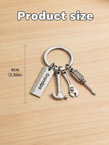 1 Móc khóa bằng thép không gỉ có thể tùy chỉnh hình ảnh ông nội, có thể khắc chữ, tích hợp thước kẻ, búa, cờ lê, tua vít, thích hợp làm quà tặng Ngày của Cha, quà sinh nhật cho bố, ông nội, hoặc quà tặng thú vị cho cháu, quà Ngày của Cha, quà sinh nhật, quà Giáng sinh. - Nhiều màu - Xem 7