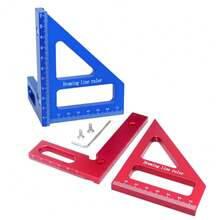 3D Multi-Angle Measuring Ruler, Aluminum Alloy Measuring Triangle Ruler, Woodworking Angle Ruler, 45/90 Degree Woodworking Marking Tool, Woodworking Measuring Tool, High Precision Layout Tool Suitable For Engineers And Carpenters, With Locating Pin And Metric Scale - 1pc - View 8