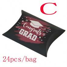 50个/包 毕业派对惊喜糖果枕形包装盒，毕业庆祝礼物巧克力糖果饼干包装盒 - 查看 12