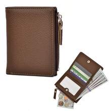 New Fashion Short Wallet, Large Capacity Men's Japanese Style PU Wallet With Zipper Coin Pocket & Card Slots - Multicolor - View 12