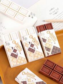 1pc Super Mini Realistic Chocolate Shaped Eraser, Unique Cleaning Tool, Student Stationery Gift - A - View 9