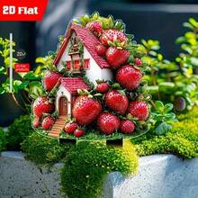 Cọc trang trí sân vườn hình nhà cây bằng acrylic in 2D, thích hợp cho sân nhà, bãi cỏ và làm vườn, trang trí ngoài trời. - A - Xem 3