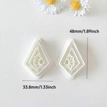 2pcs/Set Delicate 3D Daisy Clay Earring Mold, Detailed Texture Jewelry Pendant Shaping Cutter Tool Set - White - View 4