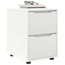 Storage Cabinet White 40 X 48 X 57 Cm Engineered Wood - White - View 3