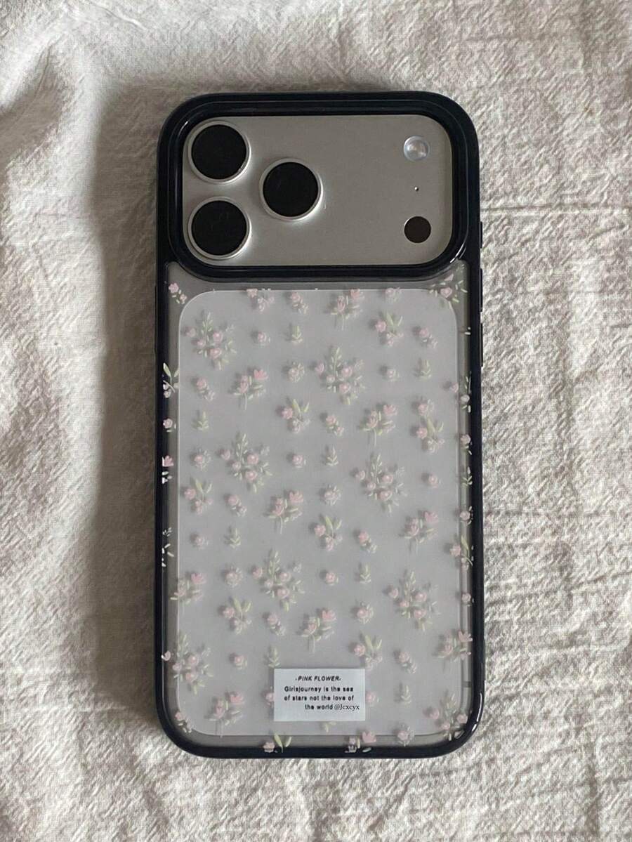可爱简约花卉亮面手机壳，兼容 17 Pro Max、17 Pro、16、15、14、13、12 Pro Max、11，精美花卉防摔软后盖