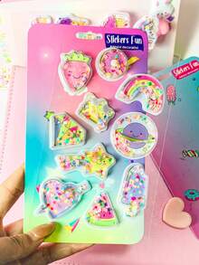 可爱闪亮水晶贴纸。高品质手工编织闪光3D装饰贴纸，手机壳装饰。家居装饰、派对装饰、各种节日礼物、时尚单品。奢华。缝纫。DIY。毕业典礼/开幕式。开幕式礼物。装饰。 - 彩色 - 查看 14