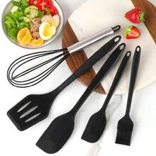 10pcs Silicone Scraper Set, 5pcs Heat-Resistant Non-Stick Rubber Scrapers For Baking, Cooking, Mixing, Scraping Non-Stick Cookware, Kitchen Tools - Multicolor - View 1