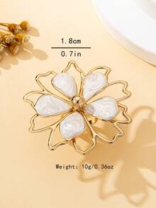 Bộ trang sức nữ, gồm bông tai, dây chuyền, vòng tay và nhẫn hình hoa trắng rỗng 3D, thích hợp để đeo hàng ngày và làm quà tặng. - trắng - Xem 11