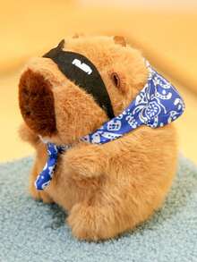 1pc Capybara Plush Doll Cartoon Pendant, Soft Stuffed Plush Capybara, Crochet Capybara, Capybara Bag, Frog Teddy Bear, Capybara Stuffed, Capybara Plush - Multicolor - View 10