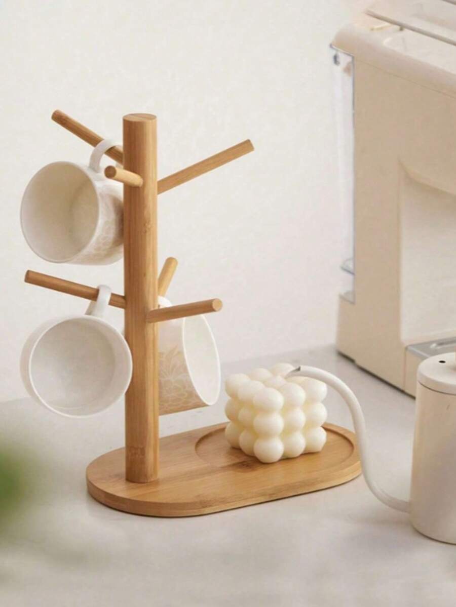 Primary Color Cup Rack, Water Cup Hanger, Coffee Cup Storage Rack, Wine Glass Rack, High Foot Cup Rack, Wine Glass Tray, Mug Rack - Apricot - View 1