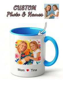 1pc Custom Photo&Name Mug, Custom 11oz Bicolor Mug, Best Mom Mug,Custom Mug With Names, Art Effect Mug,Custom Name Coffee Mug, Personalized Name Mug, Personalized Mug, Personalized Mug With Name,Bicolor Mug, Warm Gift, Ideal For Mother's Day Gift Father's Day, Birthdays, Anniversaries, Wedding Gift, Couples Gift, Best Gift For Dad, Husband, Gift For Him - Multicolor - View 15