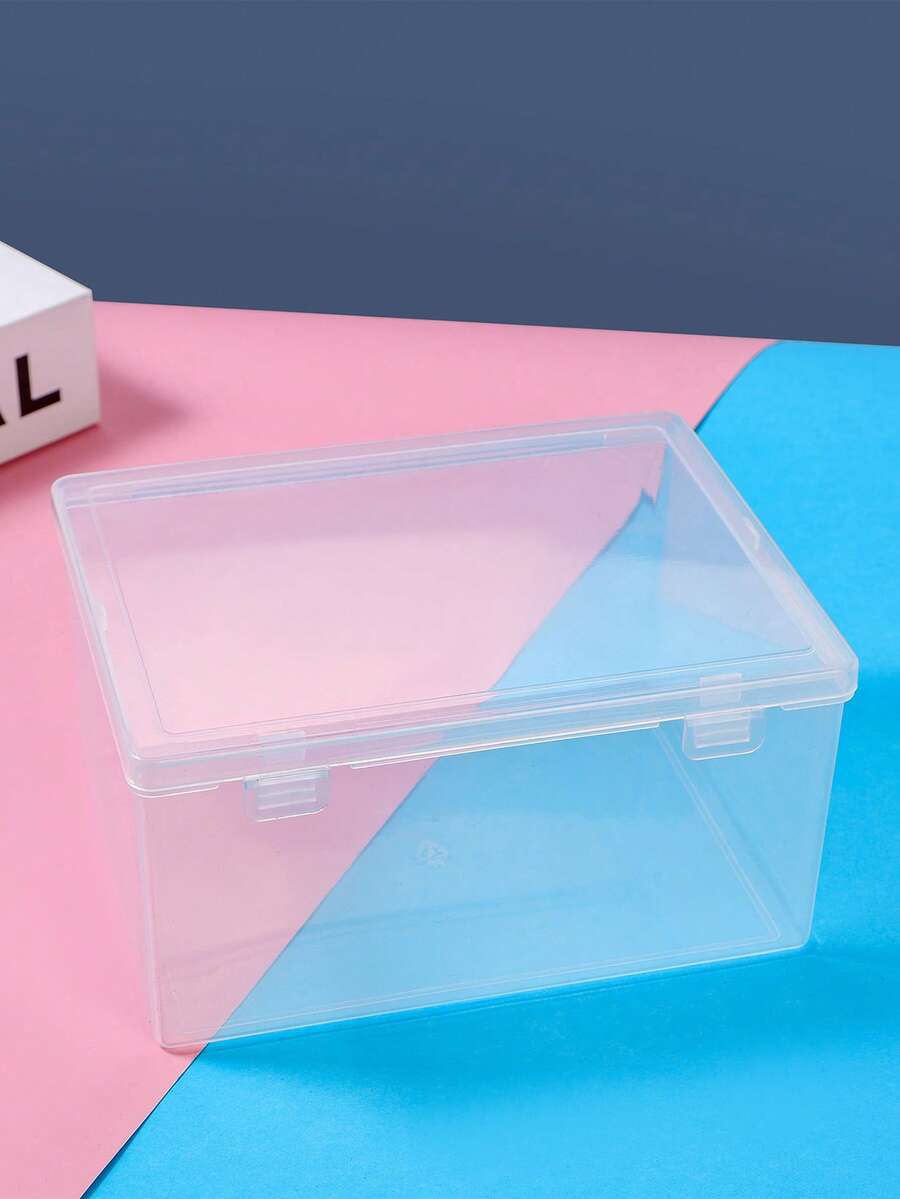 1pc Multi-Functional Transparent Plastic Box - Various Sizes, For Organizing Beads, Crafts, Diamond Painting, Earphones, Cables, Chargers, Small Office Desktop Storage - Clear - View 1