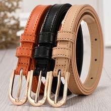 Thắt lưng mỏng cho nữ, thắt lưng da nhỏ, phụ kiện đa năng cho váy, quần, thiết kế kiểu Hàn Quốc. - A - Xem 2