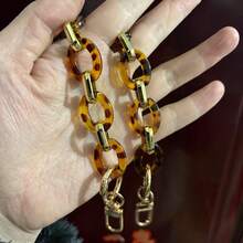 Colorful Acrylic Resin Bag Chain - Replacement Strap, Can Be Used As Decorative Chain, Bag Chain, Strap, Suitable For Commuting, Dating, Casual And Other Various Outfit Scenarios - Gold - View 12