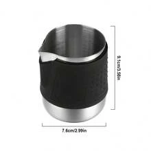 Bình tạo bọt sữa bằng thép không gỉ 350ml/11.8oz kèm vỏ silicon, bình đựng kem cà phê, bình tạo bọt sữa, thích hợp cho gia đình, văn phòng và quán cà phê. - Nhiều màu - Xem 2