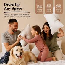 Haboqo Throw Pillow Insert - Pack Of 4 Lightweight Soft Polyester Down Alternative Decorative Pillow, Sham Stuffer - 18x18 Couch Cushion Pillows, Machine Washable (Set Of 4) - 白色 - 查看 10