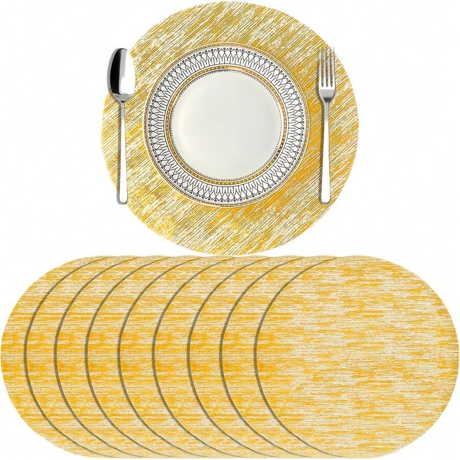 Khăn trải bàn lưới vàng sang trọng, thanh lịch, thích hợp cho tiệc sinh nhật, họp mặt gia đình, đám cưới, kỷ niệm, ngày Valentine, các dịp lễ kỷ niệm, kích thước 33*33cm (12.99*12.99 inch)