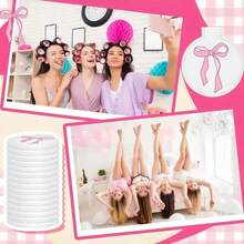 6pcs Pink Bow Decor Mini Pocket Mirrors Set - Round Makeup Mirror With White Storage Pouch & Ribbon Bow, Pink Bow Pocket Mirrors, Foldable & Portable, Korean Beauty Accessory, Gift For Women, Birthday, Bridal - A - View 6