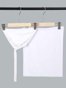 女士围巾帽两件套，多功能内衬头巾帽组合，可搭配头巾、中东长袍，弹性内衬头巾帽，雪纺围巾帽休闲套装 - 白色 - 查看 3