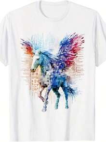 T-Shirt With Abstract Portrait Of An Artist - 款式 9 - 查看 8