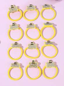 12pcs Cute Bee Design Hair Accessories, Rhinestone Elastic Hair Clips, Sweet Style For Girls, Suitable For Spring, Vacation And Daily Wear, Teenagers - Multicolor - View 8