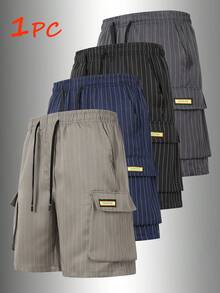 Urban Explorer Men's High-Quality Business Casual Cargo Shorts, Lightweight Breathable Fabric, Multiple Pockets With Drawstring Waist, Versatile For Casual Summer Outings - Khaki - View 2