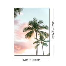 1/2pcs Framed/Unframed Summer Tropical Seascape Sunset Canvas Poster, Palm Tree, Ocean Wave, Beach House Wall Art Print, Modern Home Decor For Apartment, Living Room, Bedroom - A - View 14