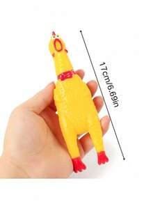1pc Upgraded Screaming Chicken Pet Toy, Hot Selling Vinyl Screaming Chicken Toy For Dogs, Stress Relief, Pet Supplies, Happy Play For Dogs And Cats, Boredom Relief Toy - Multicolor - View 3