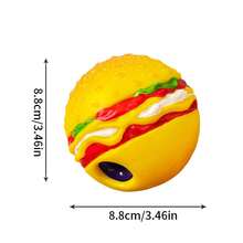 Hamburg-Shaped Food-Dispensing Ball, Pet Toy Ball, 3.46 Inches In Diameter, Capable Of Making Sounds, A Helper For Dogs To Train Their Running Skills, A Chewable Ball-Shaped Toy - Yellow - View 10
