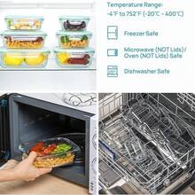 TUMATICLY 8PCS Glass Food Storage Containers With Lids, Food Storage Containers, Leak-Proof, Suitable For Fruits, Vegetables, Kitchen, Picnic, Meal Preparation, Refrigerator - 綠色 - 查看 4