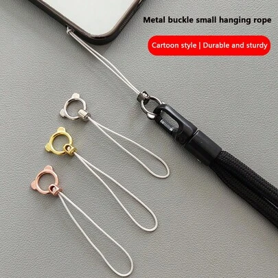 High-Quality Bear Head Metal Clasp Phone Lanyard, Fine Chain Wrist Style, Anti-Lost Durable, Couples Design Pendant Accessory, Fashionable Hanging Decoration, Connector Cord, Suitable For Various Phone Cases