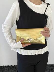 Bolso cuadrado pequeño de moda coreano casual 2026, bolso de axila, embrague sobre elegante para ir al trabajo - Multicolor - Ver 6