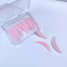 Libeauty 5对装柔软粉色硅胶下睫毛夹垫 | 可重复使用的月牙形睫毛夹垫 | 可爱粉色美妆工具，适合家庭DIY和沙龙使用 - 彩色 - 查看 7
