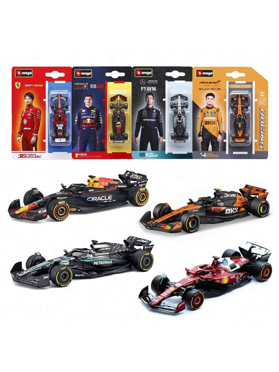 2025新款 1:64比例 Bburago 2025 F1 合金車模 - SF25/Red Bull RB21/ W16 E Performance/ MCL39 合金賽車模型 完美收藏品 節日生日禮物 - 彩色 - 查看 1