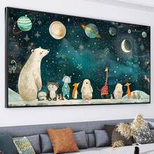 5D DIY 全钻钻石画套装，70x40厘米/27.6x15.7英寸大尺寸钻石艺术品，钻石手工套装，适用于家居墙面装饰，生日、母亲节、父亲节、情人节礼物 - 圓鑽 - 查看 9