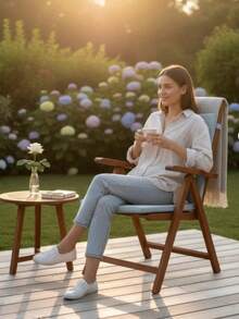 Garden, Balcony & Living Room Chair Cushion With Backrest - Grey - View 2