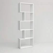 Miroytengo Librería, Estantería, Neón Salón Blanco Mate 5 Estantes 181x60x25 cm Mueble Abierto Melamina Alta Calidad Diseño Vanguardista Almacenaje Despachos y Oficinas Estante Variado Tallas Sin Trasera Instrucciones Incluidas De 2 a 3 días de envio - Blanco - Ver 6