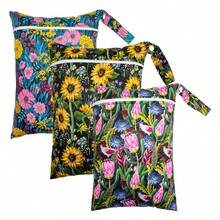 Diaper Wet/Dry Bag, Single Zipper Pocket Set, Waterproof, Washable, Reusable, Ideal For Travel, Beach, Pool, Gym, Swimwear Or Wet Clothing - 3 Pieces Set - Multicolor - View 15