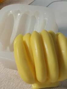 创意香蕉造型蜡烛和肥皂模具，DIY手工水果硅胶模具 - 白色 - 查看 4