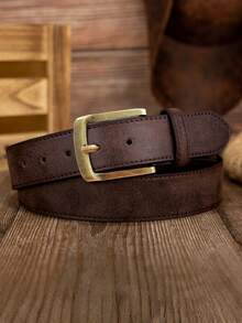 1pc Distressed Casual Daily Commute Men's Belt, Versatile Fashion Retro Business Belt For All Seasons - Multicolor - View 1