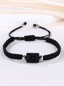 12 Zodiac Signs Glass Bead Handmade Braided Adjustable Men's Bracelet, European And American Cross-Border - Bracelet - View 5