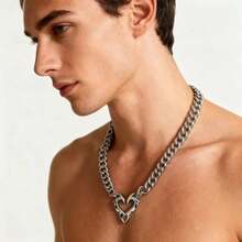 1件朋克风镂空吊坠项链，男女皆宜的Y2K时尚饰品 - 銀色 - 查看 2