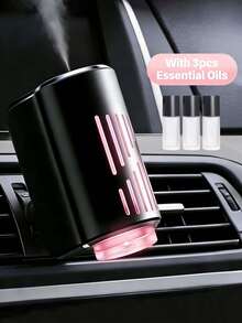 Intelligent Car Diffuser, Car Fragrance Diffuser, Rechargeable Car Aroma Diffuser, 3-Level Adjustable Smart Car Diffuser, Includes 3 Bottles Of Essential Oils, Auto Accessories - A - View 8