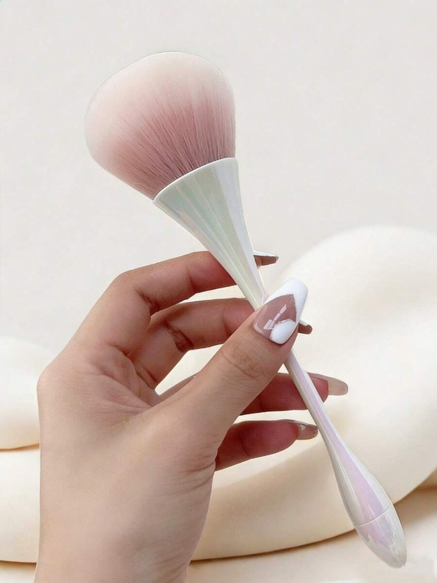 1 cọ phủi bụi móng tay màu hồng đào (màu gỗ), thích hợp dùng cho móng tay, phấn má hồng, phấn phủ dạng bột, trang điểm, dụng cụ làm móng acrylic lý tưởng.